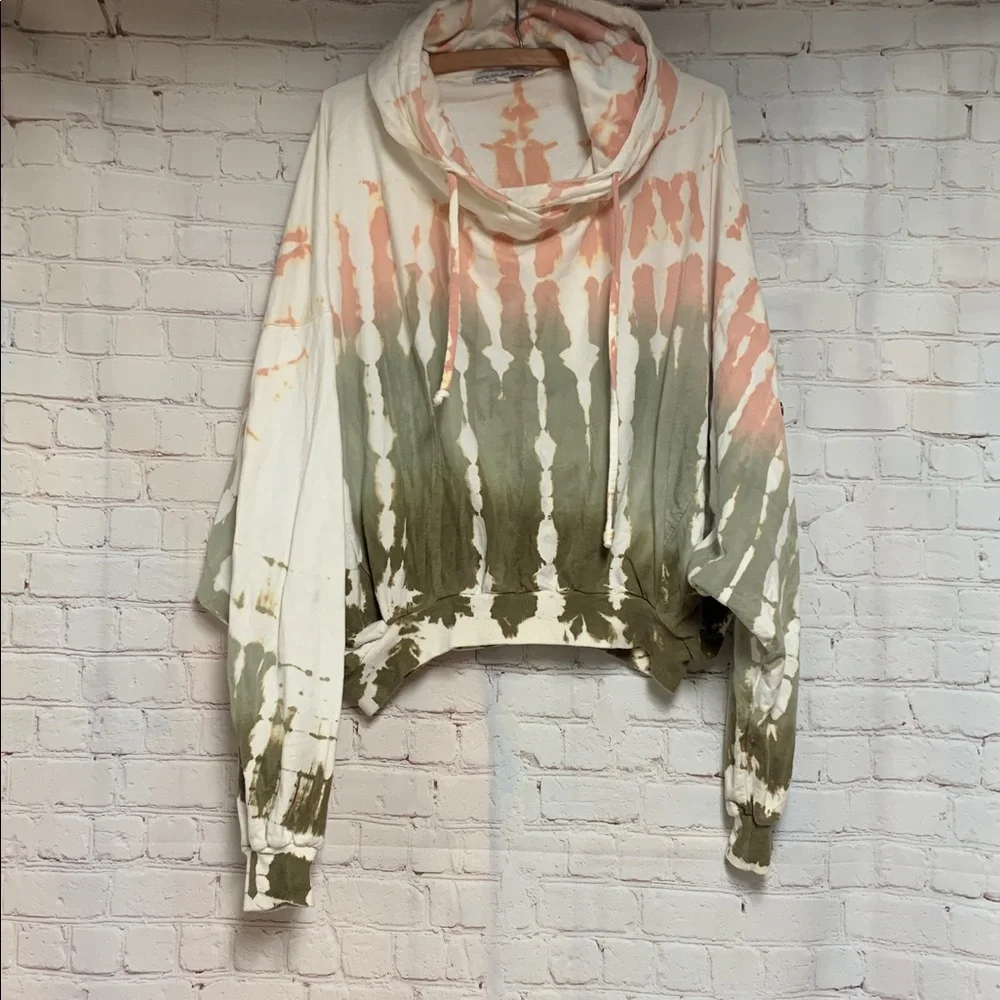 Young Fabulous & Broke Raissa Peach and Cream Tie-Dye Hoodie Size M L - Picture 2 of 9